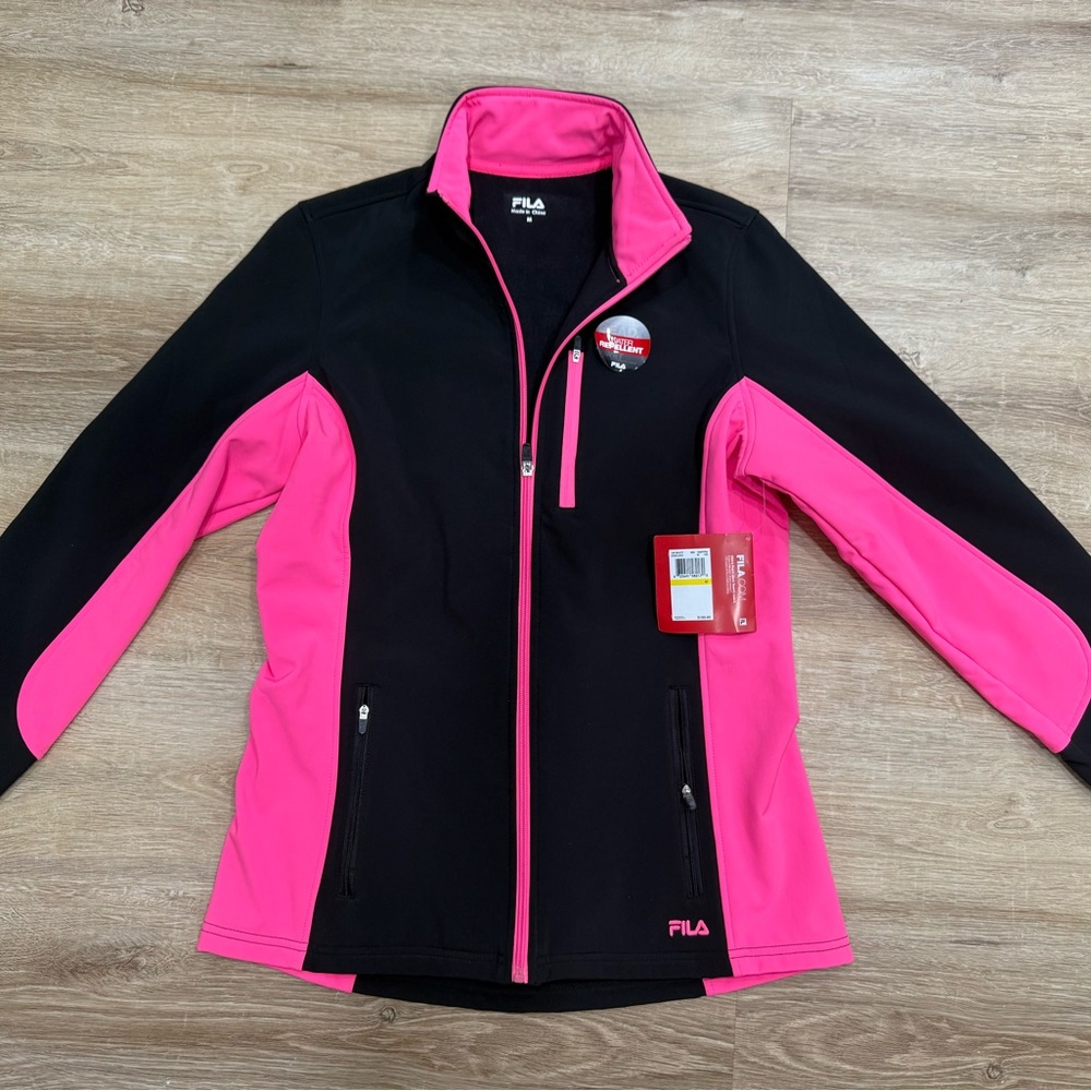 FILA Black and Pink Fall Waterproof Jacket